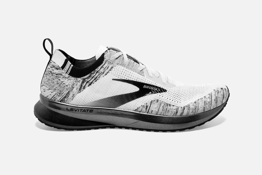 Brooks Levitate 4 Road Running Shoes Womens - White/Black - TXHES-2817